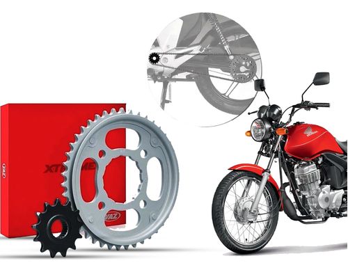 Kit Relação Transmissão Coroa Pinhão Honda Titan Fan 125