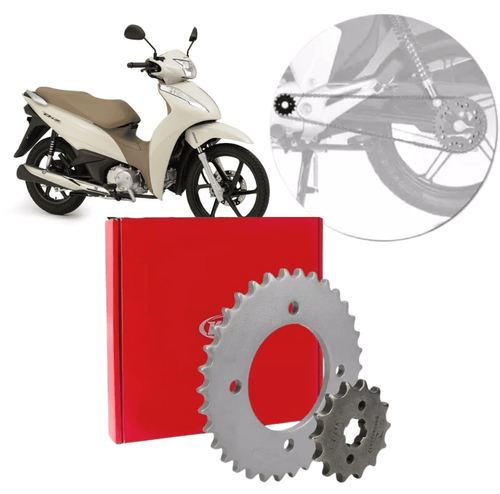 Kit Relação Transmissão Coroa Pinhão Honda Biz 125