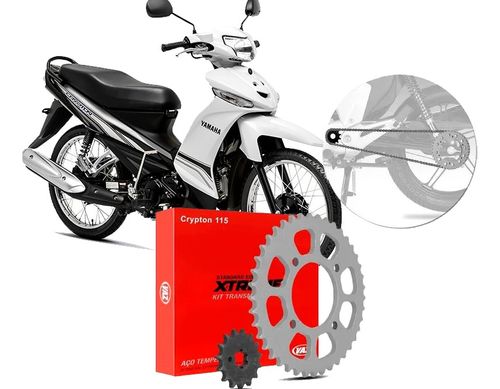 Kit Relação Transmissão Coroa Pinhão Yamaha Crypton 115