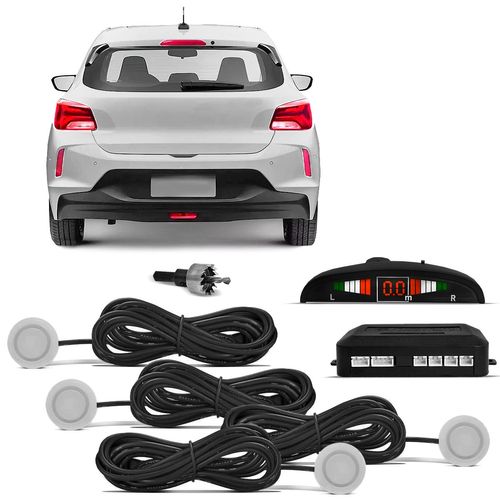 Sensor de Estacionamento Ré Prata First Option 4 Pontos 22mm