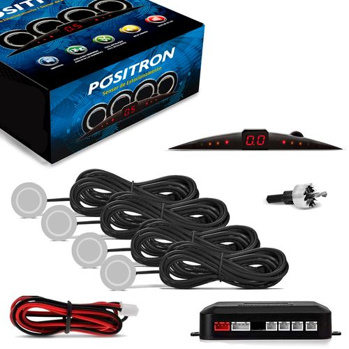 Sensor de Estacionamento Ré Prata Positron 4 Pontos 20mm