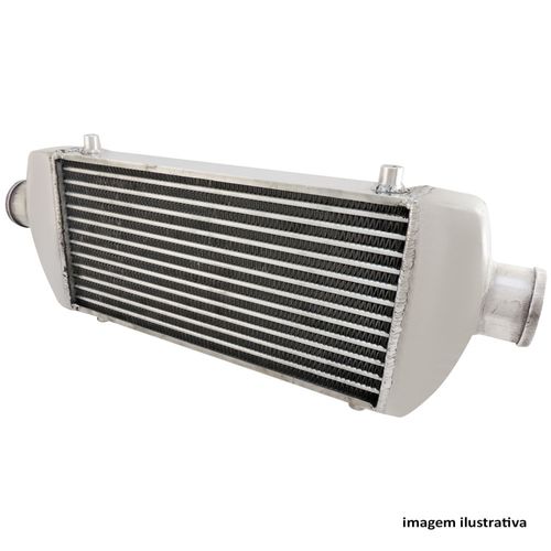 Intercooler Ar/Tamanho 400x190x50mm / Modelo E colméia Tube & Fin /100% Alumínio/Entrada e Saída 2,5'/Universal