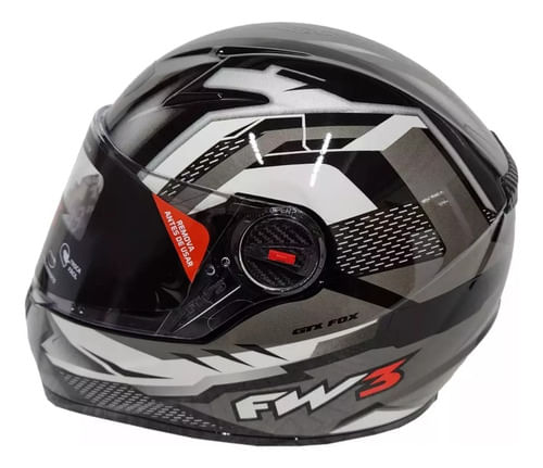 Capacete Fechado Fw3 Gtx Fox Com Oculos Interno