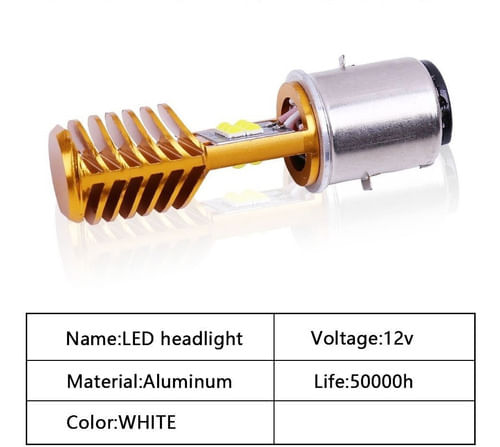 Unidade Lâmpada Led Cree Ba20d 12 Leds Motocicleta Moto