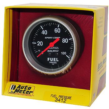 Manômetro Pressão Combustível 0 - 100 PSI - Mecânico - 2 5/8" - Sport Comp - AUTO METER