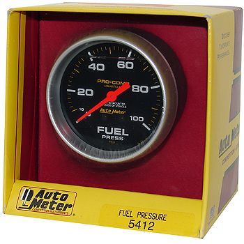 Manômetro Pressão Combustível 0 - 100 PSI - Mecânico - 2" 5/8"- Pro-Comp com Líquido - AUTO METER