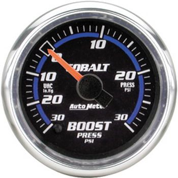 Manômetro Pressão Turbo-Vácuo 0 - 30 PSI - Elétrico - 2" 1/16" - Cobalt - AUTO METER