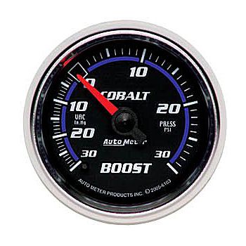 Manômetro Pressão Turbo-Vácuo 0-30 PSI - Mecânico - 2" 1/16" - Cobalt - AUTO METER