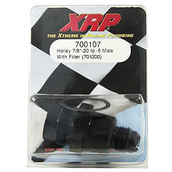 Nípel com Filtro - Holley 7/8-20 - 6AN - Black - XRP