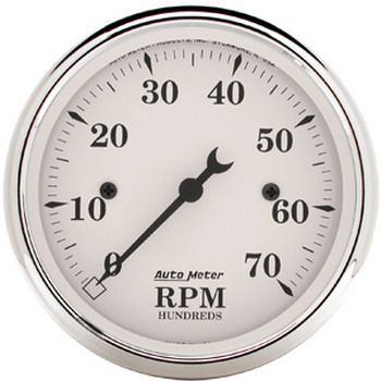 Contagiros 7000 Rpm - Elétrico - 3 1/8" - Old Tyme White - AUTO METER