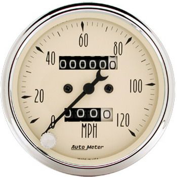 Velocímetro 120 Mph - Mecânico - 3" 1/8 - Antique Beige - AUTO METER