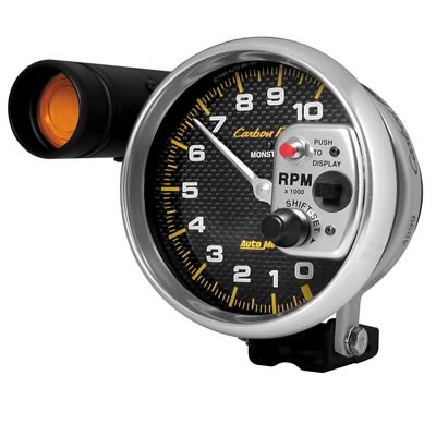 Contagiros 10.000 Rpm com Shift-Lite Grande - Elétrico - 5" - Carbon Fiber - AUTO METER