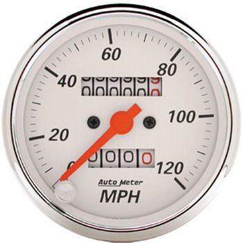 Velocimetro 120 Mph - Mecânico - 3" 1/8 - Arctic White - AUTO METER