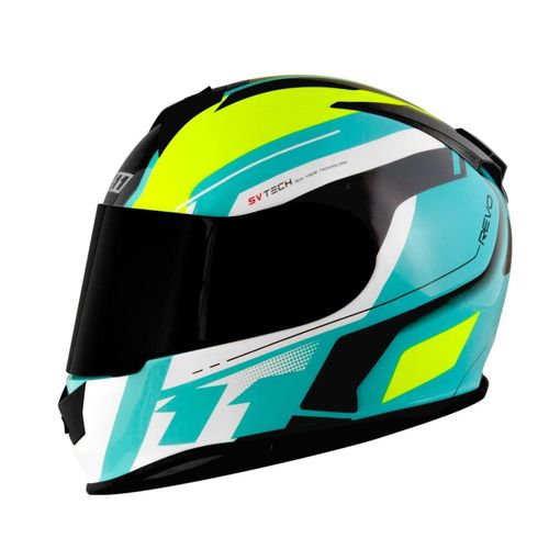 Capacete x11 revo pro eleven azul/branco/neon brilho  "60"