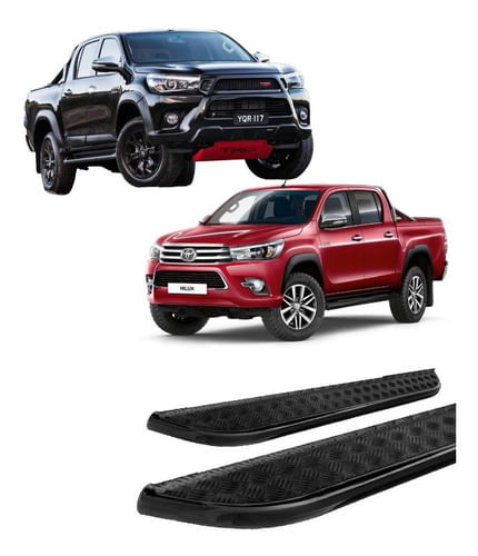 Estribo Hilux 2016 A 2020 Chapa De Aço Preto C D