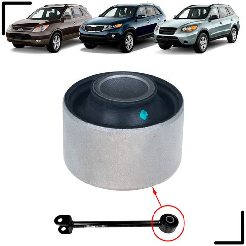 Bucha Braço Tirante Hyundai Santa Fé 2.4 2.7 3.5 Veracruz 3.8 2006 a 2013 / Kia Sorento 2.4 3.5 2010 a 2012 Traseiro