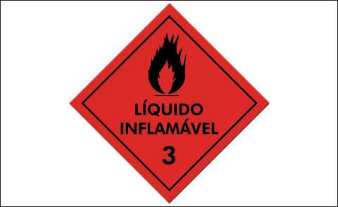 placa de sinalização líquido inflamável 3 - 30x30cm      / UN / Plastc