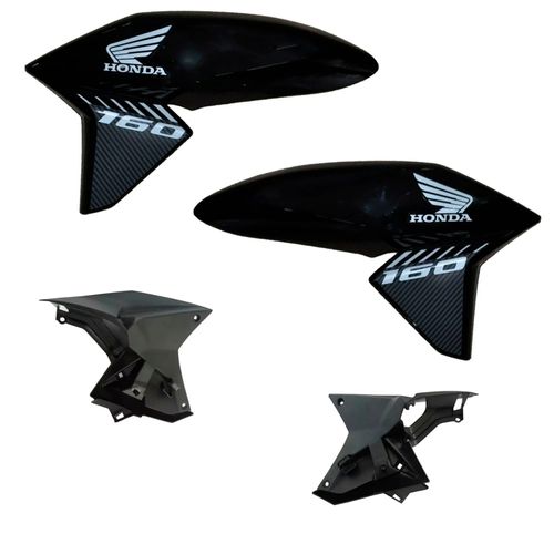 Aba Tanque Titan 160 Preto 2018 Adesivada Com Complemento Par