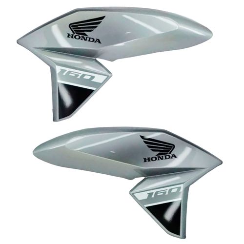 Aba Tanque Titan 160 Prata Metálico 2019 Adesivada Par