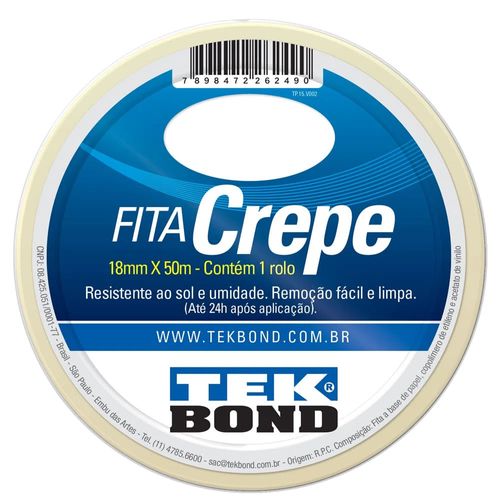 Fita Crepe Branca 18mm x 50m