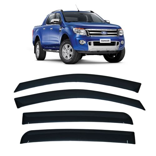 Calha de Chuva 4 Portas Ford Nova Ranger 2012 até 2018 Cabine Dupla