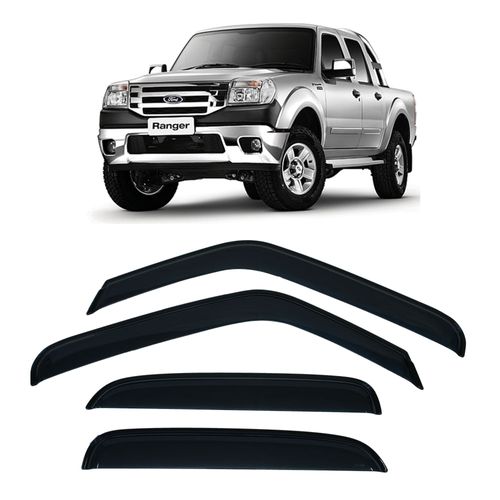Calha de Chuva 4 Portas Ford Ranger 96 até 2012 Cabine Dupla