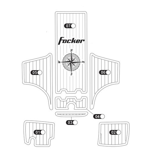 Piso náutico EVA Focker 190 STYLE Kit Cockpit Ocre
