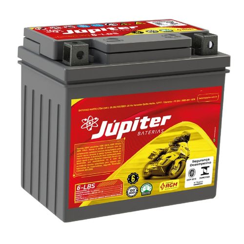Bateria AGM Moto Júpiter 12V 6Ah 6-LBS CARGO ESD FAN TITAN KSE 150 ESDI ESI TAITAN SPECIAL EDITION
