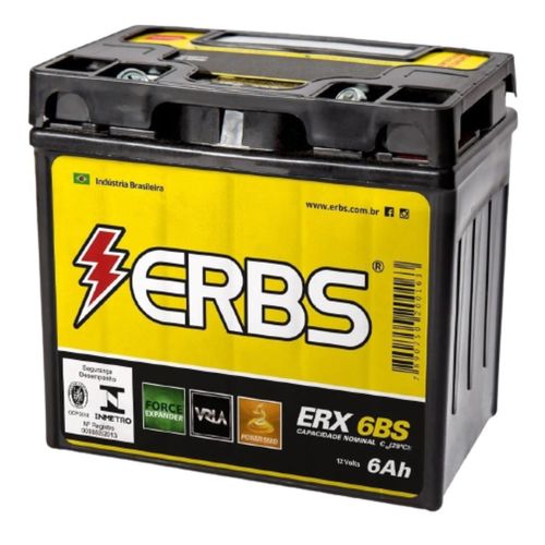 Bateria AGM Moto ERBS 12V 6Ah ERX 6BS CARGO ESD FAN TITAN KSE 150 ESDI ESI TAITAN SPECIAL EDITION