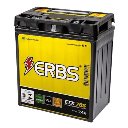 Bateria AGM Moto ERBS 12V 7Ah ETX 7BS MAX SED MOTARD 200 STX SUZUKI DR125 SE SES DR200S DR200SE