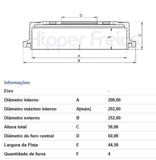 Tambor Freio Traseiro Onix 1.0 12V 2019 A 2022