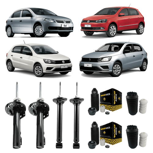 Kit 4 Amortecedores Gol G5 G6 G7 G8 2008 A 2021 + Kit Completo