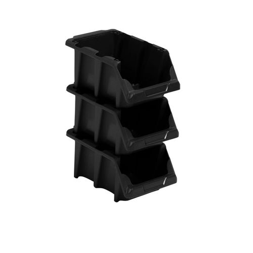 Kit Gaveta Plástica Pratica Empilhavel - Nº 5 - Preto - Presto ( 06 peças)