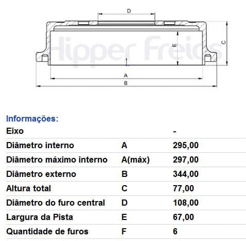 Tambor Freio Traseiro Toyota Hilux 3.0 2005 A 2015